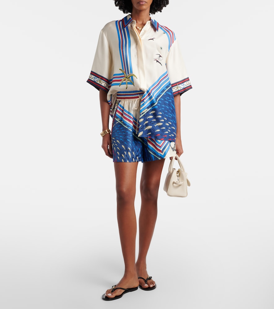  Alemais Alemais Printed Silk Satin Shirt 