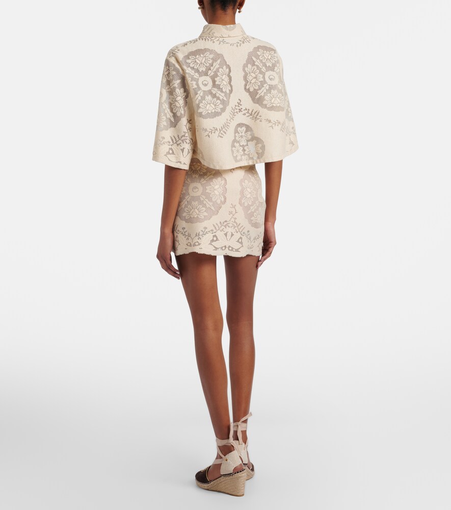 Garavani Floral Cotton-Blend Miniskirt