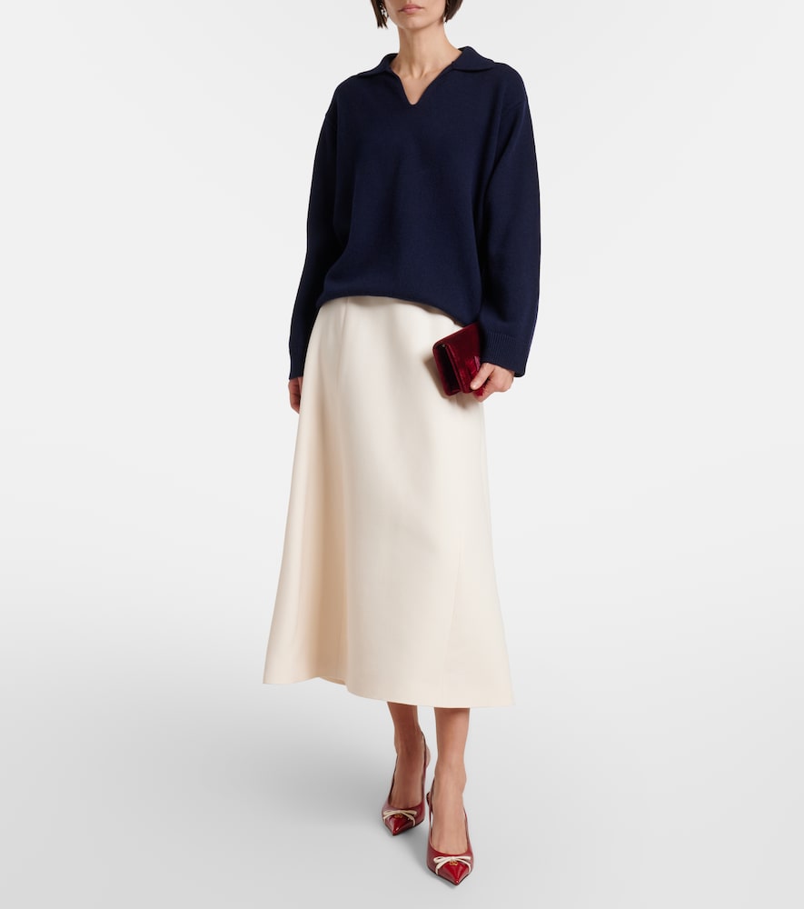 Valentino VGold Crepe Couture midi skirt