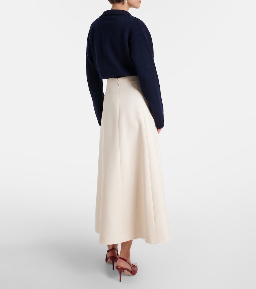  Valentino Valentino Vgold Crepe Couture Midi Skirt 