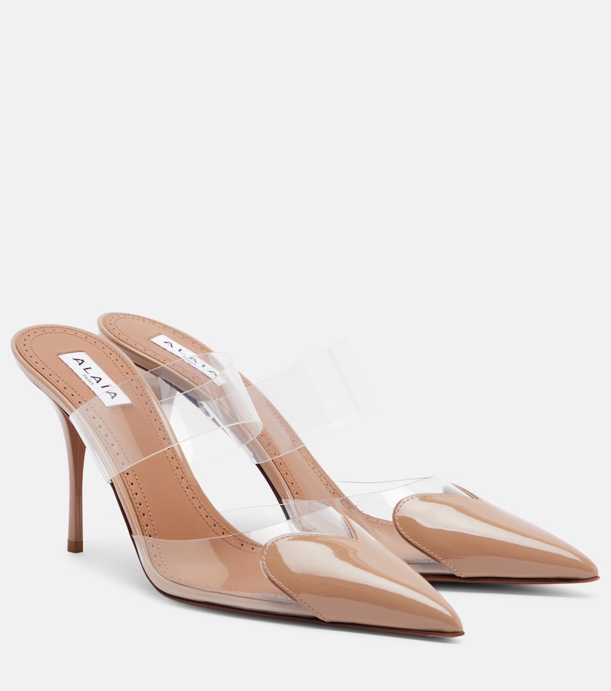 Alaia Women's Beige Le Cour Patent Leather And Pu Mules UK Size 4.5 - Mytheresa