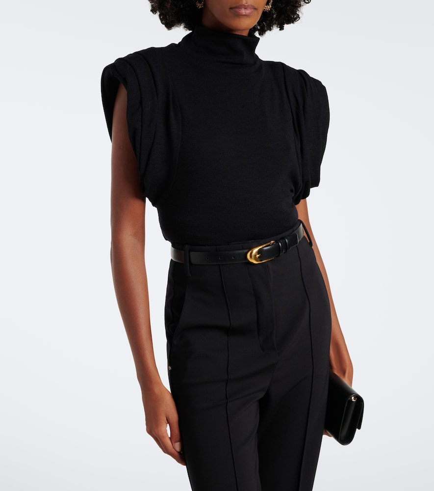 High-Neck Wool-Blend Top