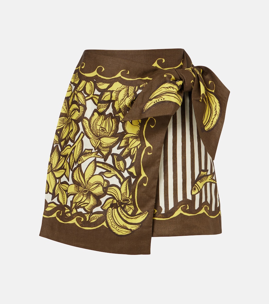 Alemais Alémais Mona printed hemp wrap skirt