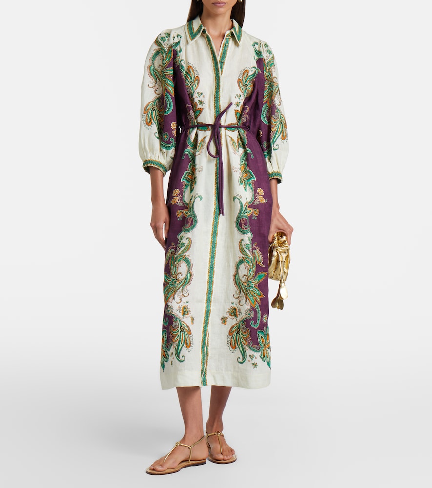 Alémais Ruthie printed linen shirt dress
