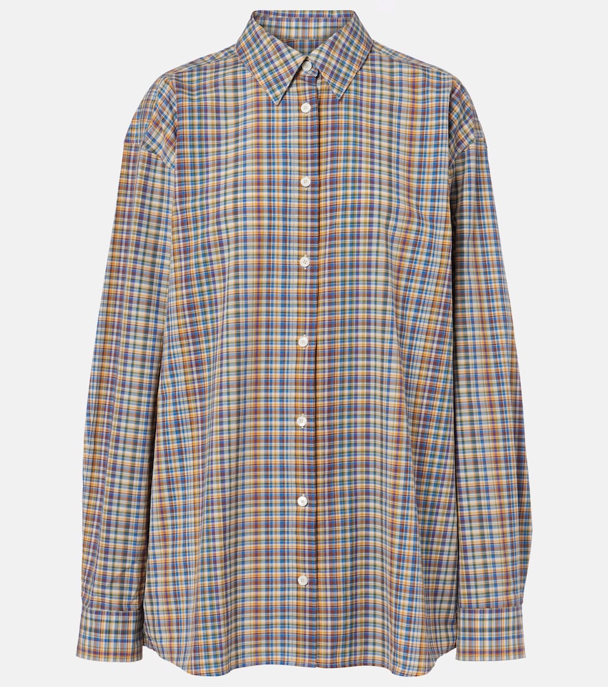 Camicia in popeline di cotone a quadri