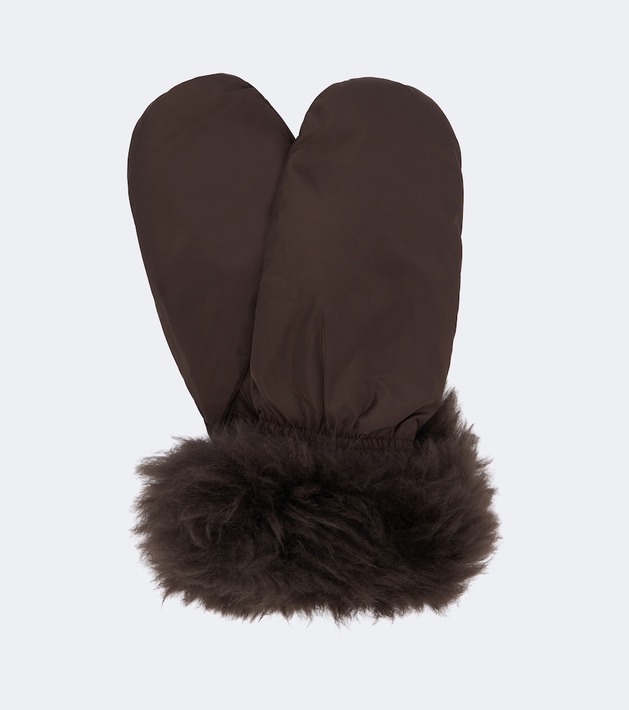 Yves Salomon Moufles en duvet et shearling 280$