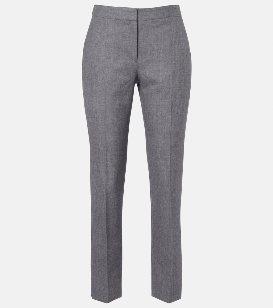 Alexander Mcqueen Wool Slim Pants In Grau