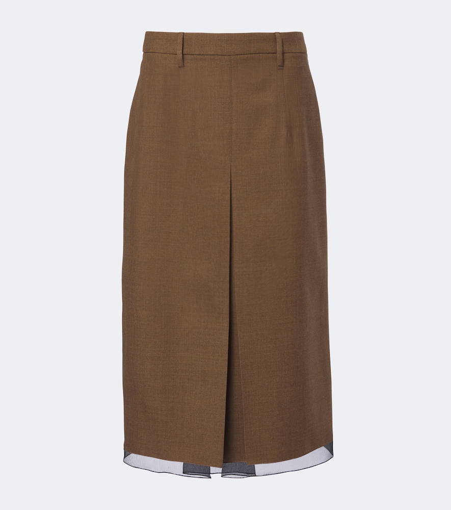 Chiffon-Trimmed Virgin Midi