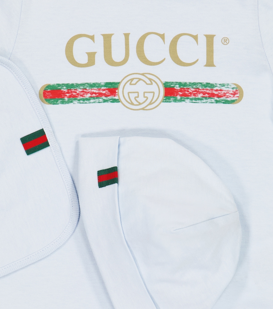  Gucci Kids Gucci Kids Baby Set Aus Body, Mütze Und Lätzchen 