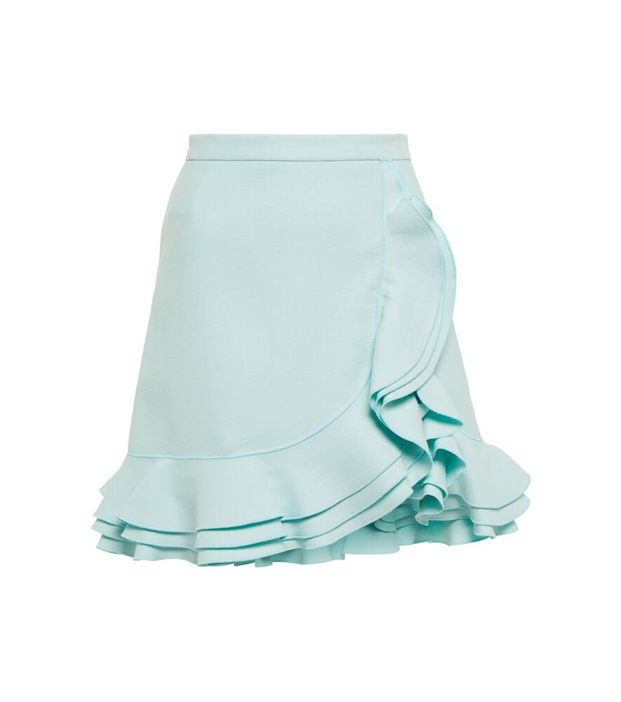 Giambattista Valli Ruffle-trimmed crêpe miniskirt