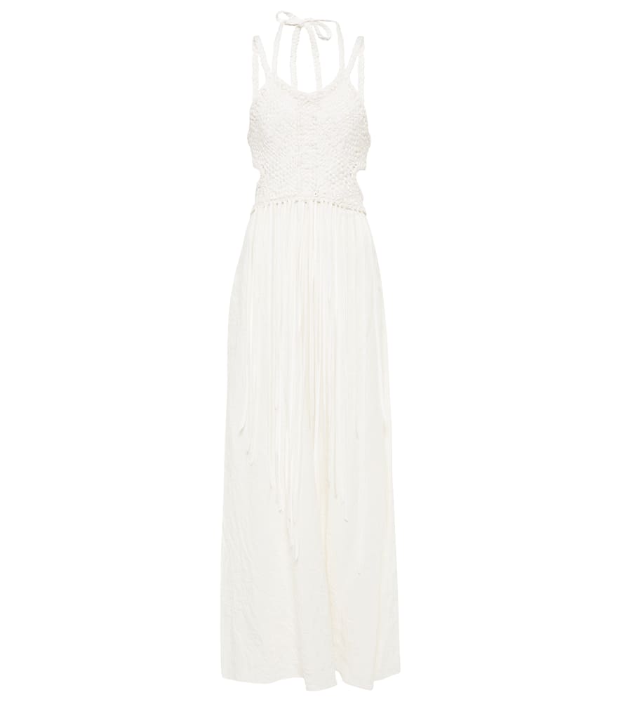 Chloé Halterneck silk and linen maxi dress