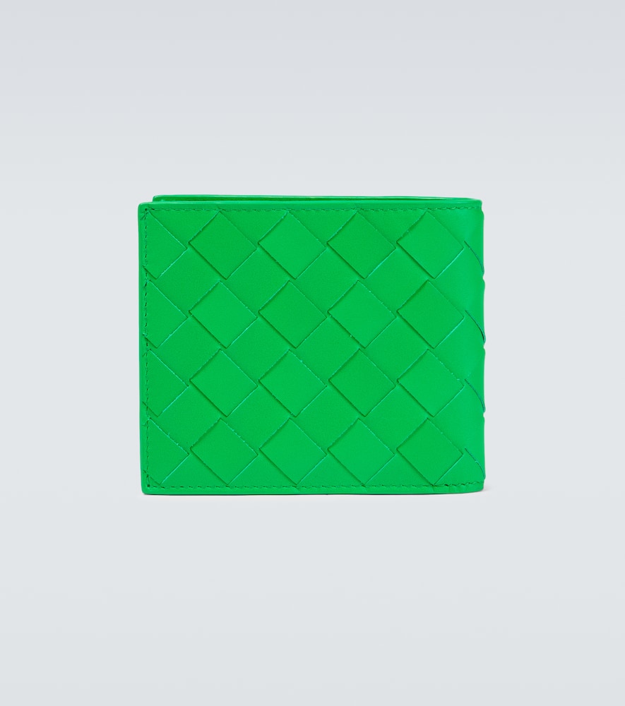 Bottega Veneta Bifold Leather Wallet In Parakeet-silver