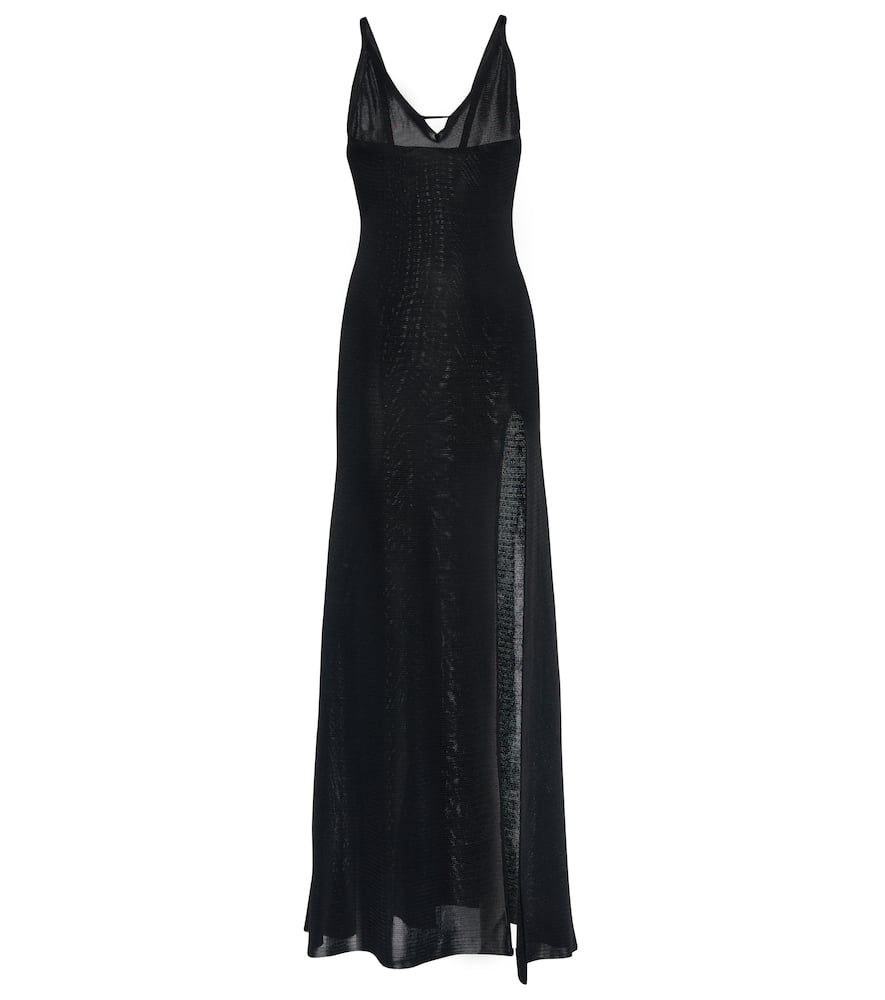 Ami Paris Side-slit slip dress