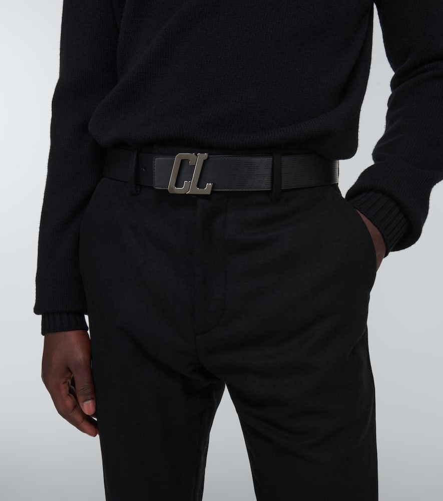 CHRISTIAN LOUBOUTIN HAPPY RUI CL LOGO LEATHER BELT