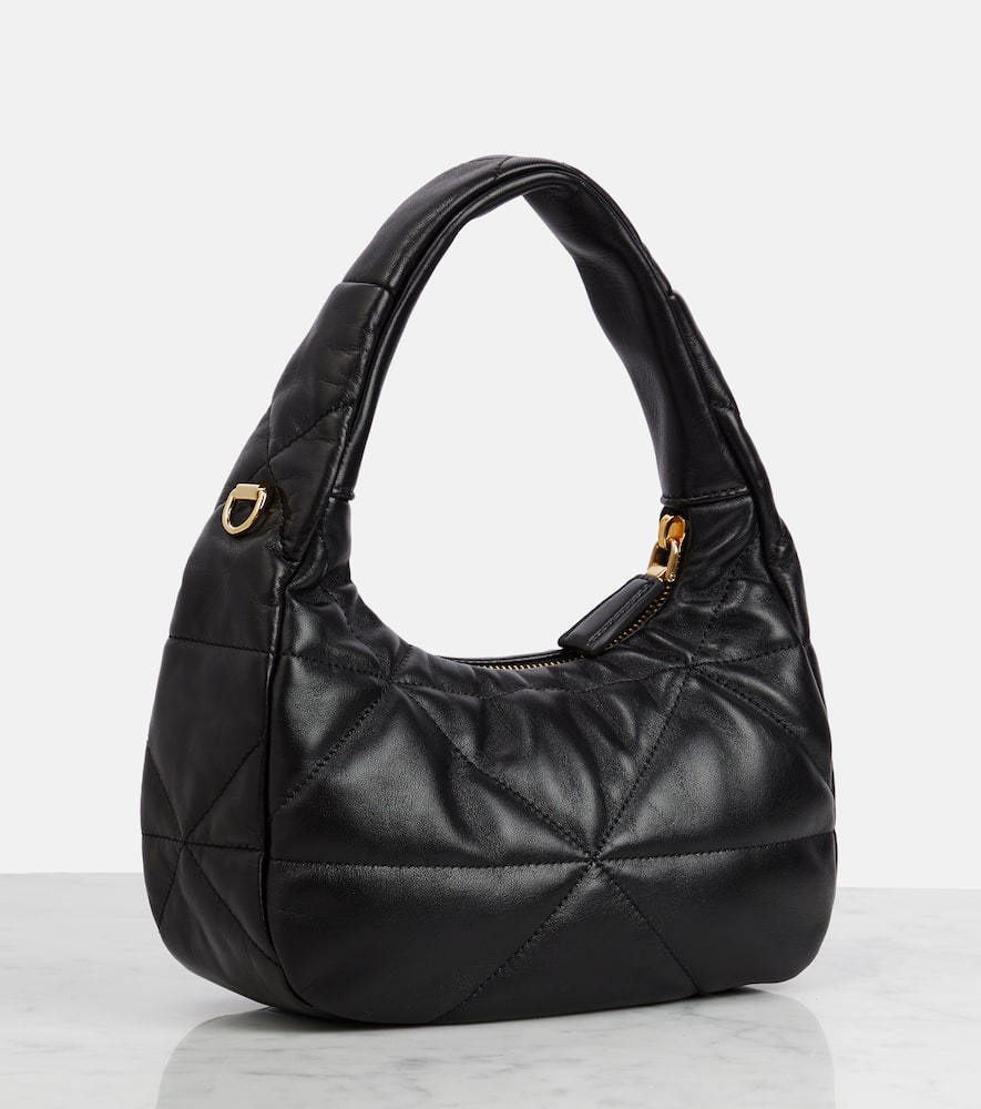 Prada Mini Quilted Leather Tote Bag In Nero