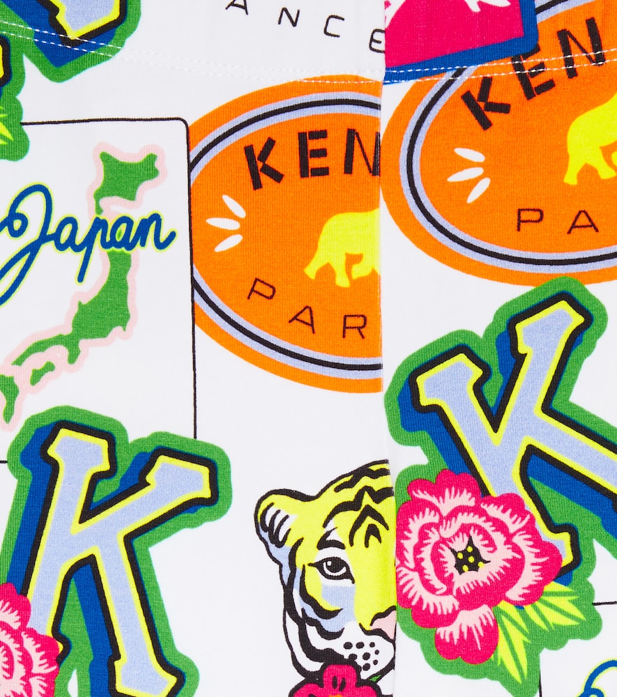 Kenzo Teen Girls Cotton Logo Cycle Shorts In White