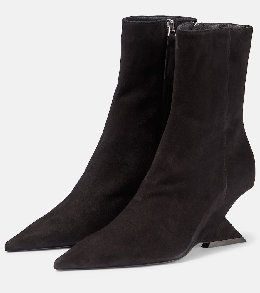 Shop Attico Cheope Suede Leather Ankle Boots 60mm In Black