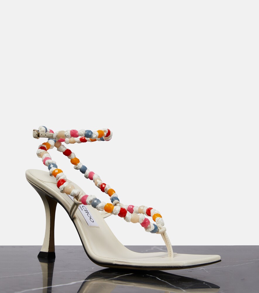  Jimmy Choo Jimmy Choo Amiral 90 Embellished Leather Sandals 
