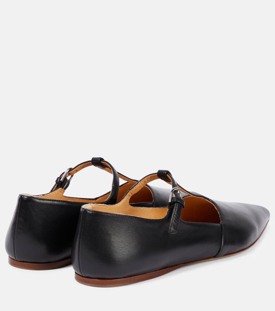 Gabriela Hearst Lola Leather Mary Jane Ballerina Flats In Black