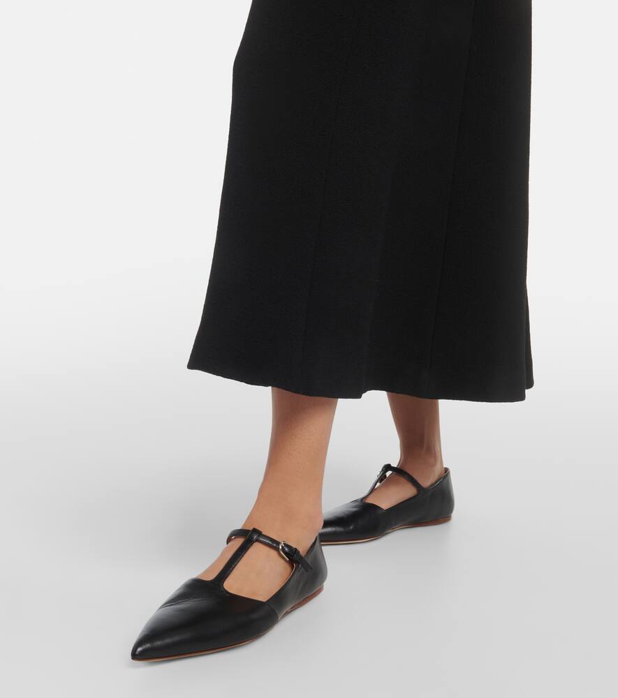 Gabriela Hearst Lola Leather Mary Jane Ballerina Flats In Black