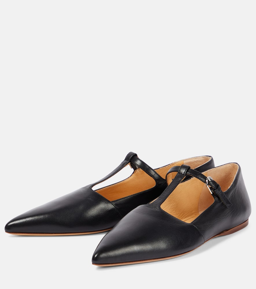 Gabriela Hearst Lola Leather Mary Jane Ballerina Flats In Black