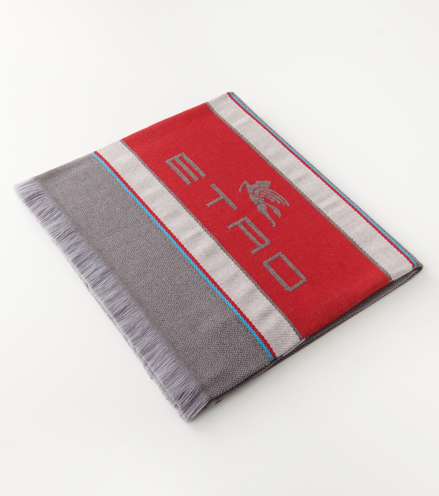  Etro Etro Embroidered Wool And Cashmere Throw 