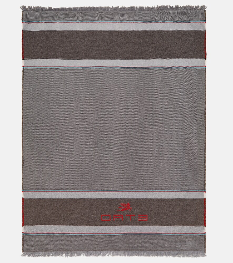  Etro Etro Embroidered Wool And Cashmere Throw 