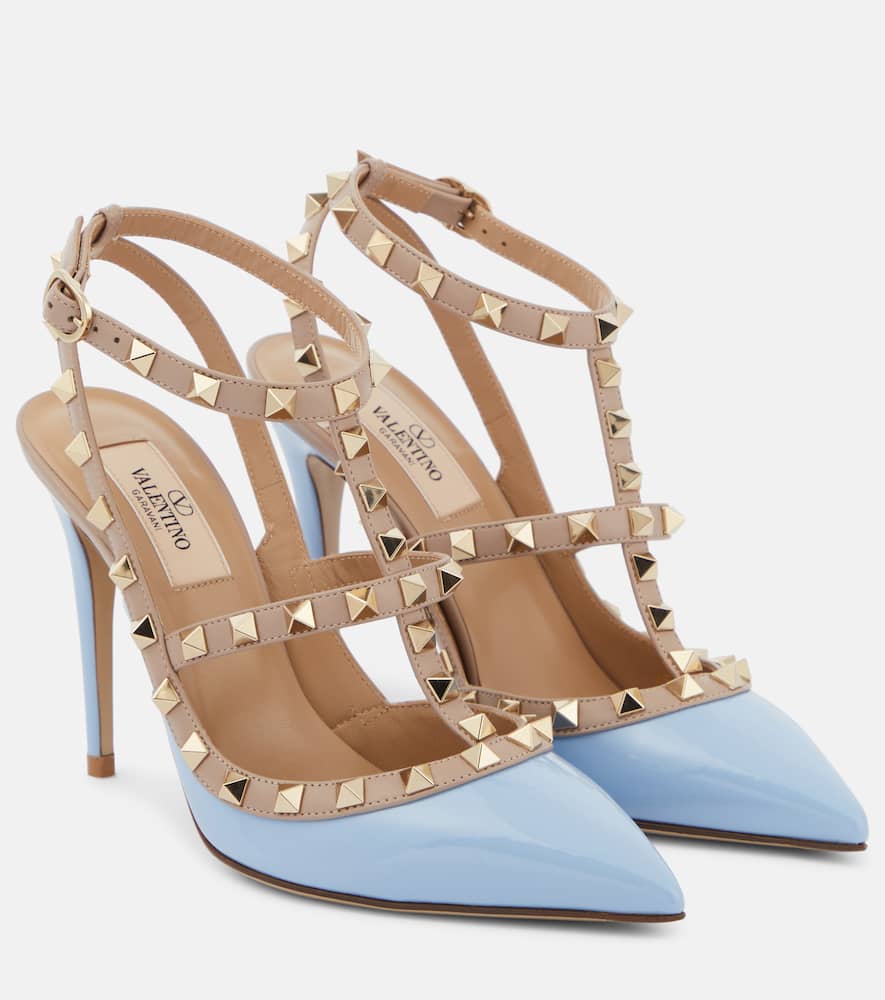 Valentino Rockstud Patent Leather Pumps In Multi