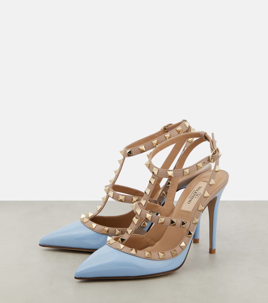 Valentino Rockstud Patent Leather Pumps In Multi