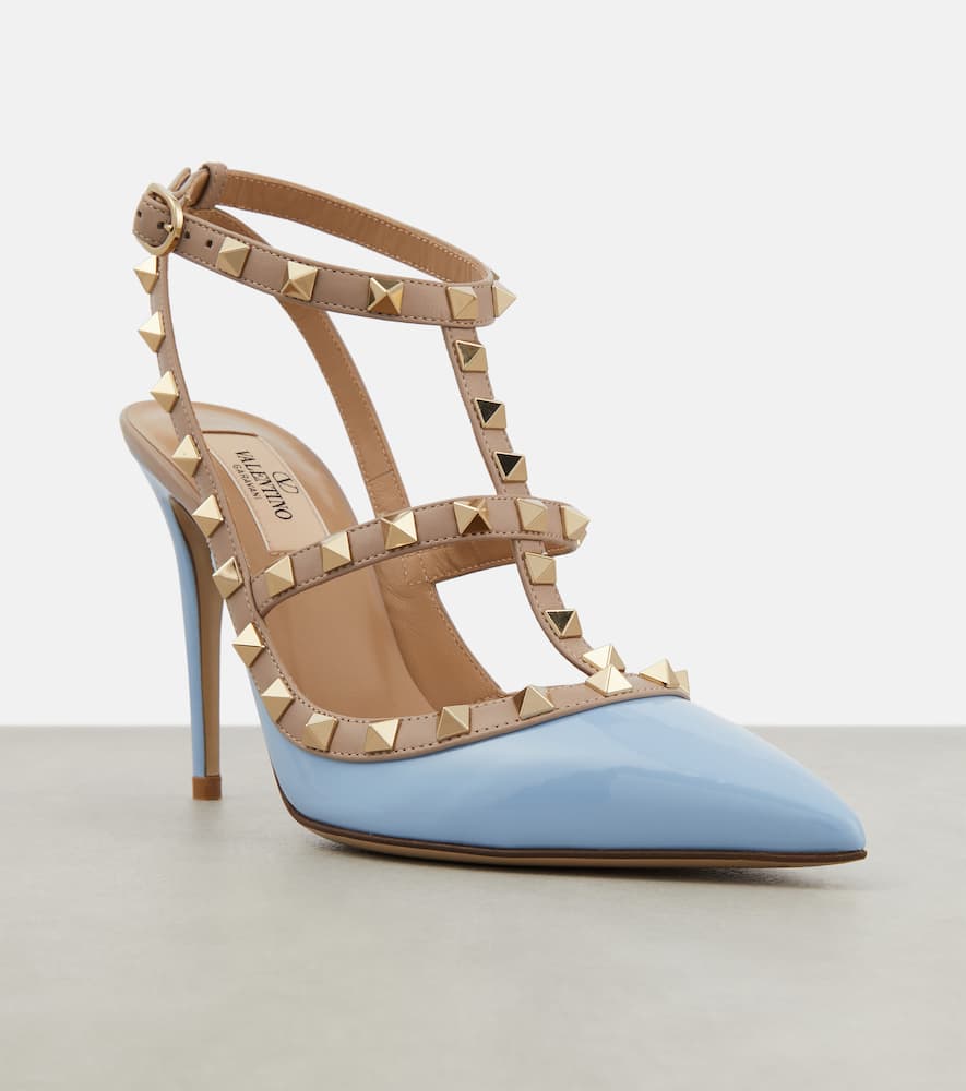 Valentino Rockstud Patent Leather Pumps In Multi