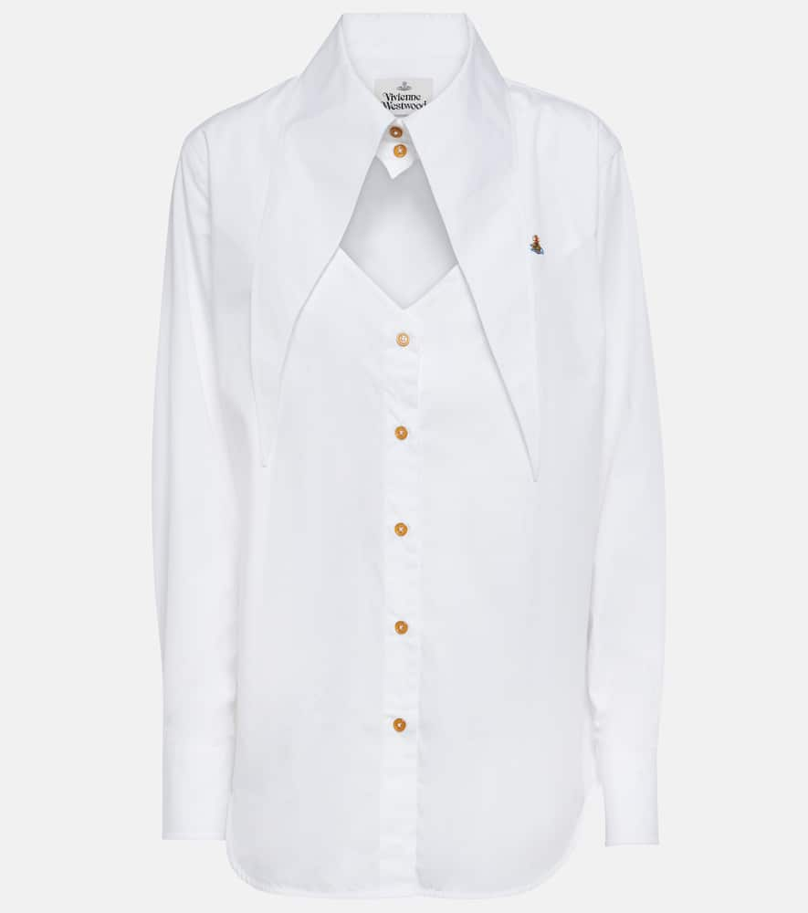 Shop Vivienne Westwood Cut-out Cotton Shirt In White