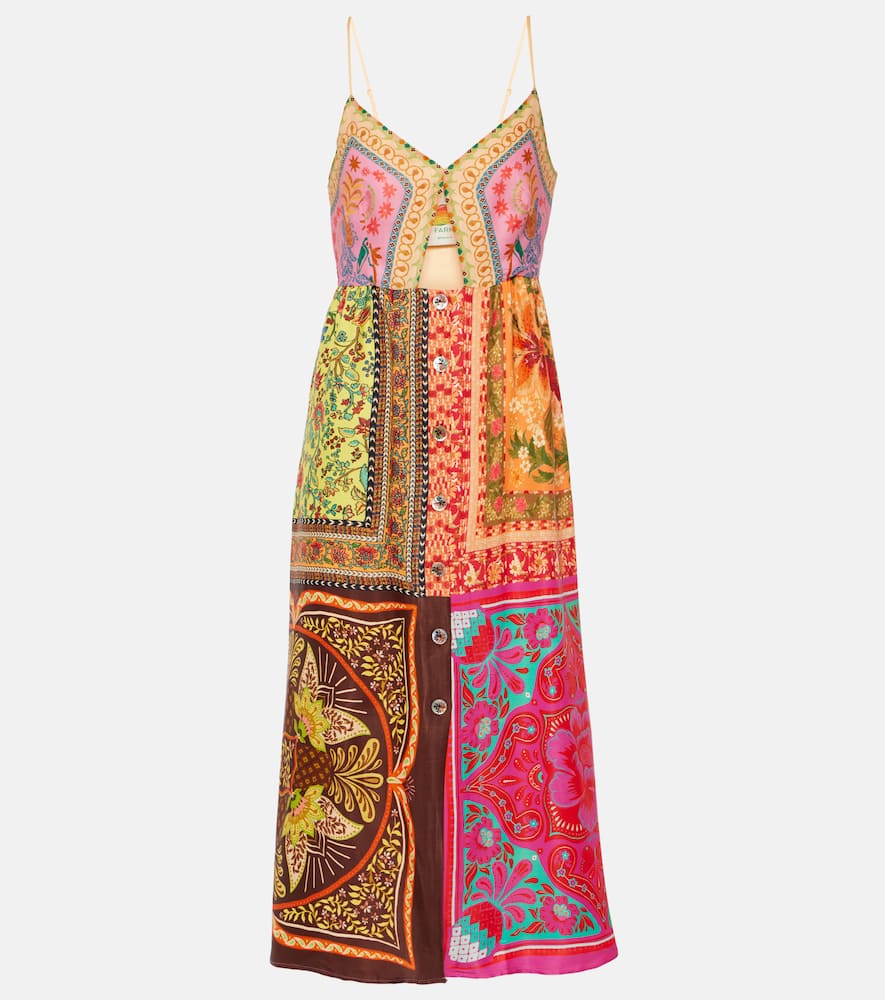 Mixed Scarves midi dress