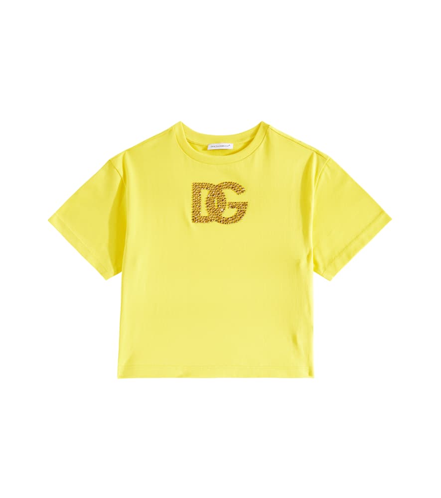 Dolce & Gabbana Kids' Dg Cotton Jersey T-shirt In Yellow