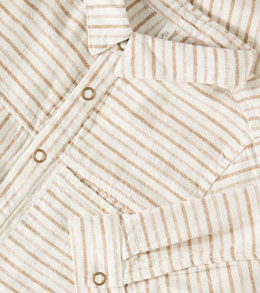  Rylee + Cru Rylee + Cru Walker Pinstripe Linen-blend Shirt 