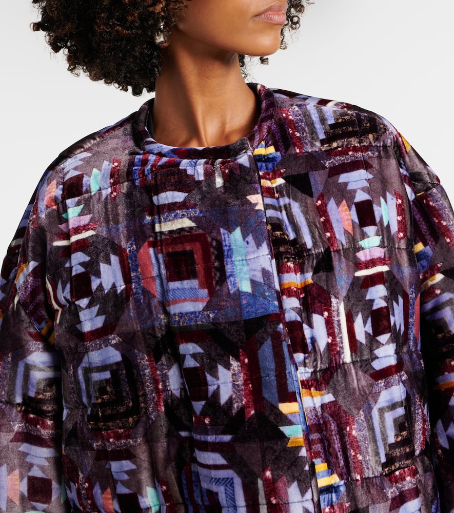 Isabel Marant Doriane Printed Puffer Coat In Purple