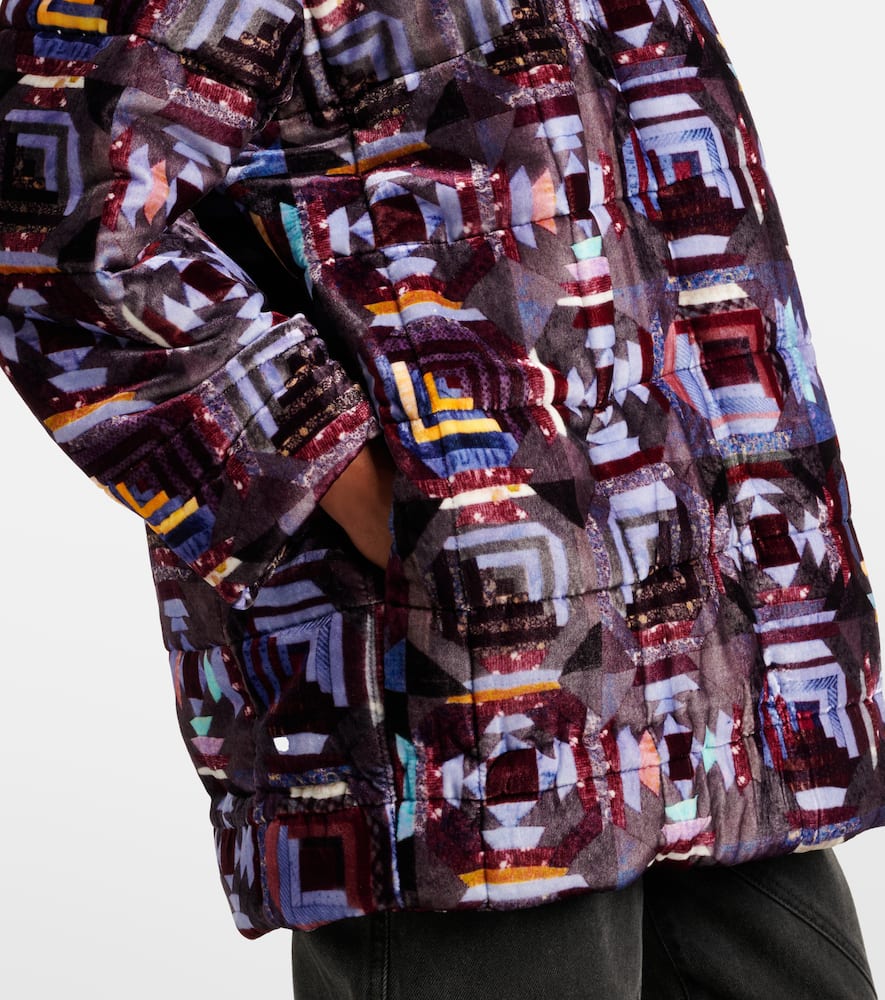 Isabel Marant Doriane Printed Puffer Coat In Purple