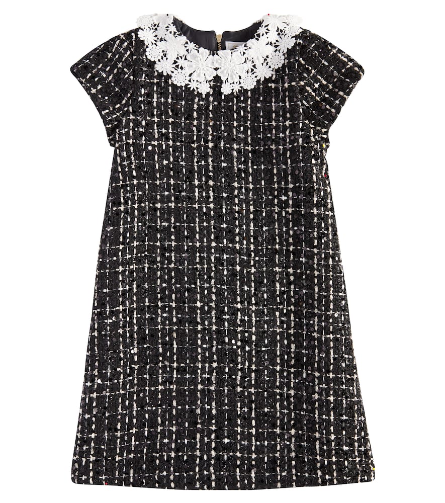 Tartine Et Chocolat Sequined Bouclé Dress In Black