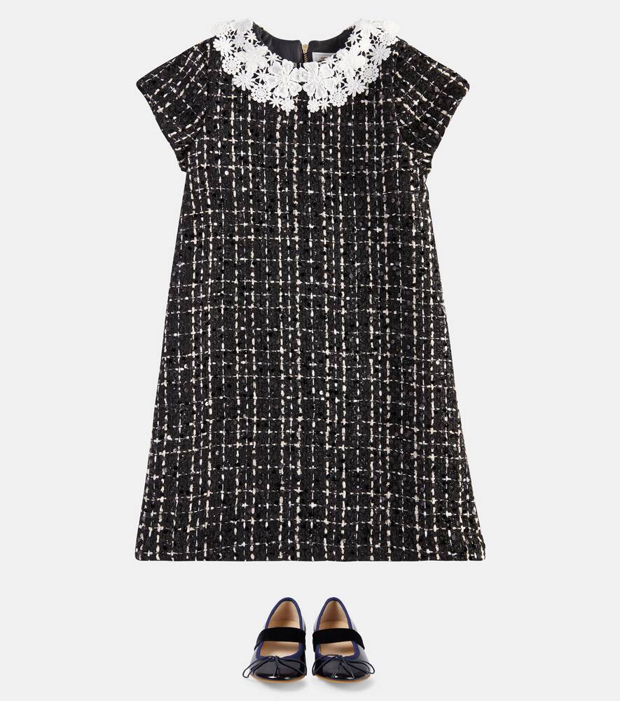 Tartine Et Chocolat Sequined Bouclé Dress In Black