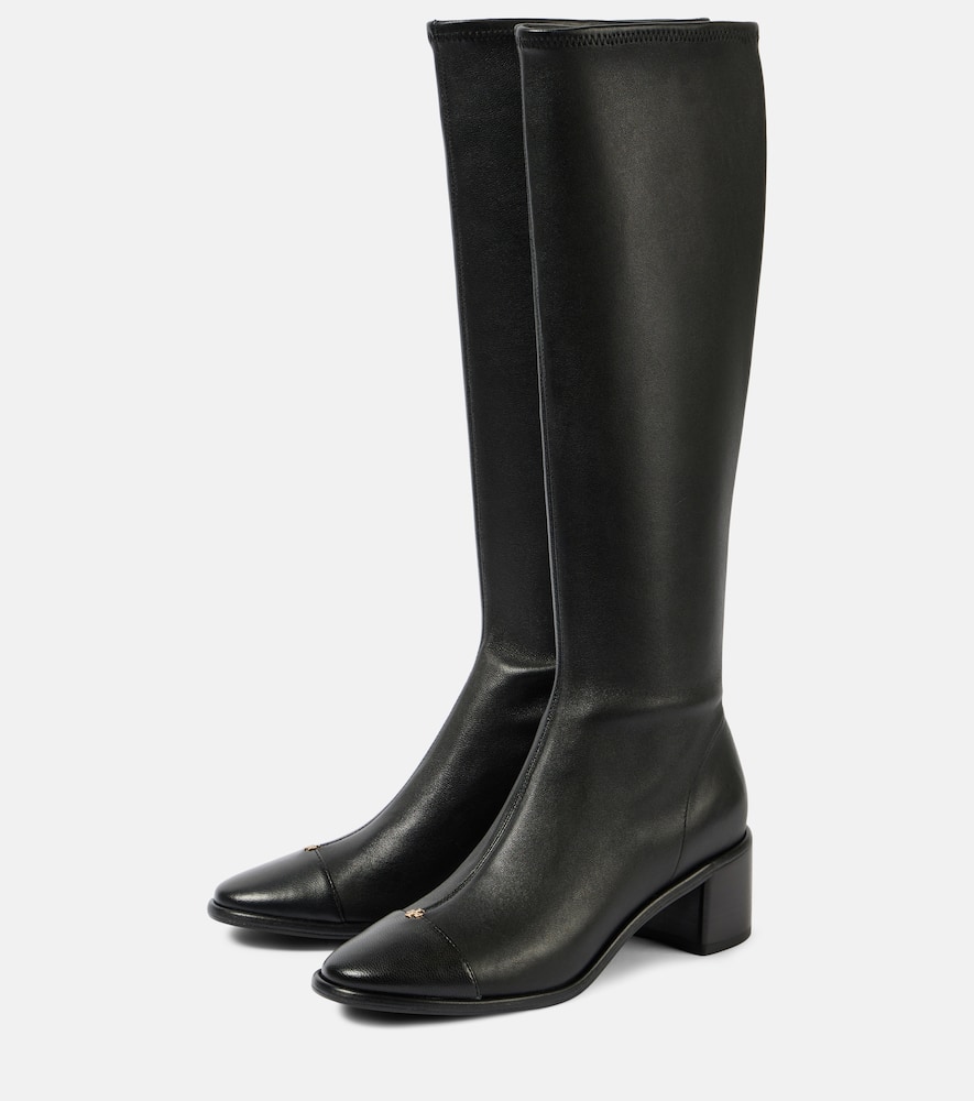 Tory Burch Leather Knee-high Boots In Black