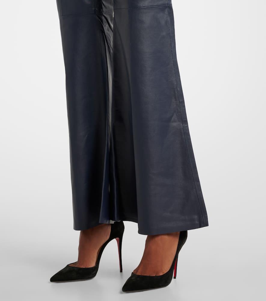 VICTORIA BECKHAM HIGH-RISE LEATHER FLARED PANTS