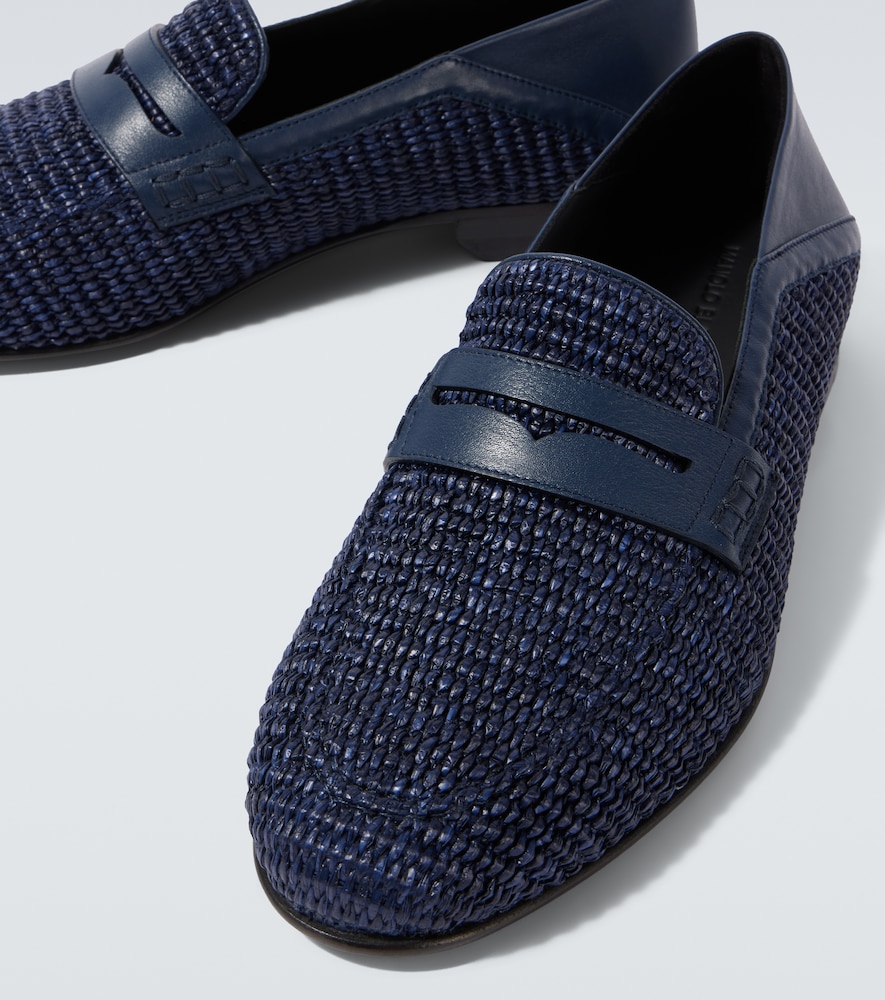  Manolo Blahnik Manolo Blahnik Loafers Padstow Aus Raffiabast Mit Leder 