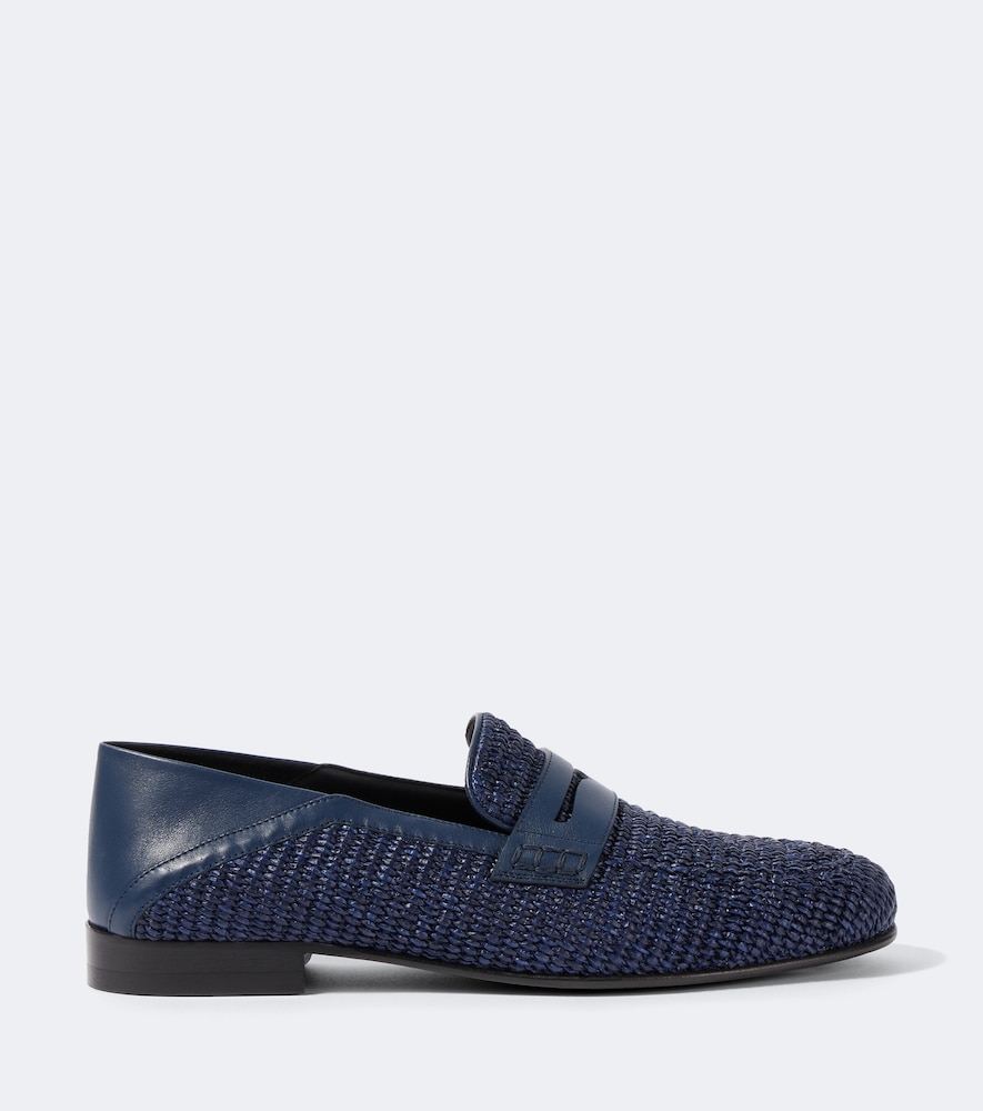  Manolo Blahnik Manolo Blahnik Loafers Padstow Aus Raffiabast Mit Leder 