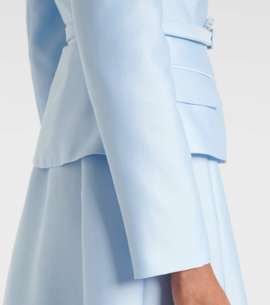 Self-portrait Midi Taffeta Dress In Blue