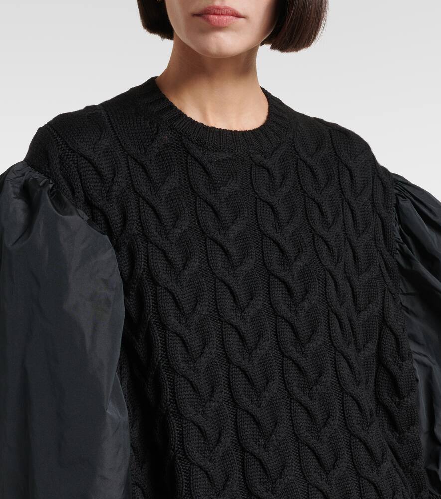 Max Mara Womens Black Ancella Balloon-sleeve Wool-knit Mini Dress In Black
