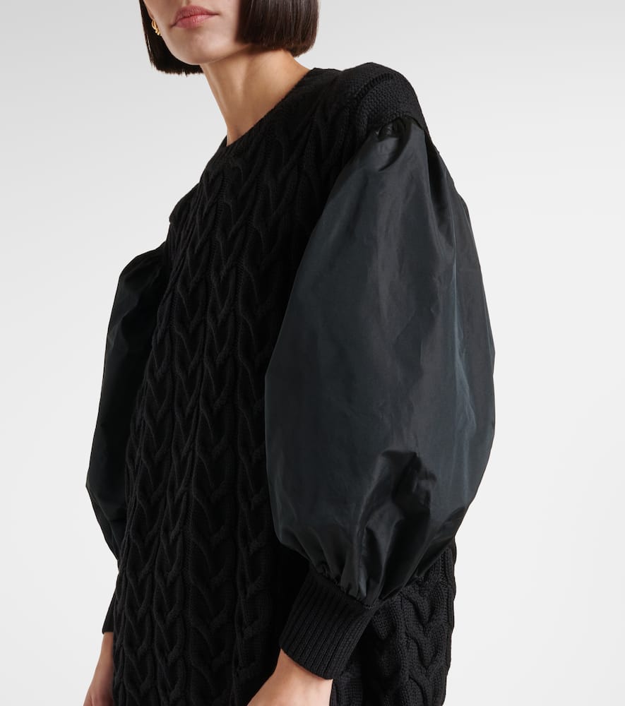 Max Mara Womens Black Ancella Balloon-sleeve Wool-knit Mini Dress In Black