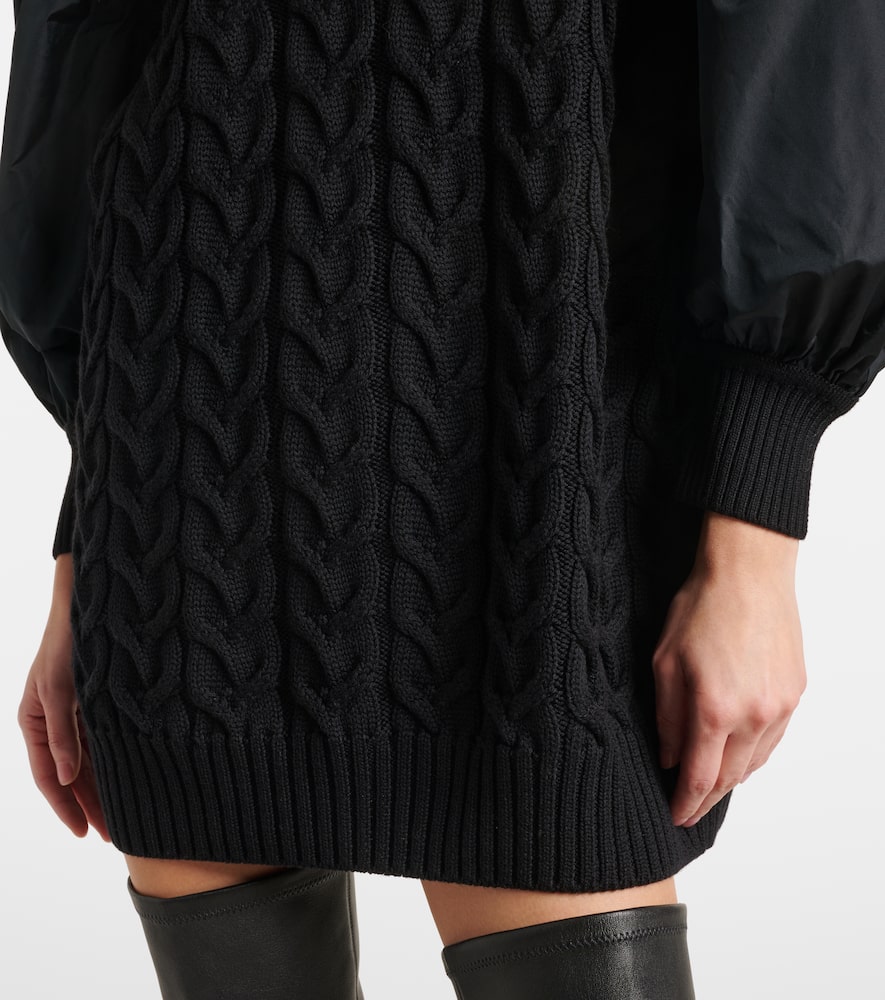 Max Mara Womens Black Ancella Balloon-sleeve Wool-knit Mini Dress In Black