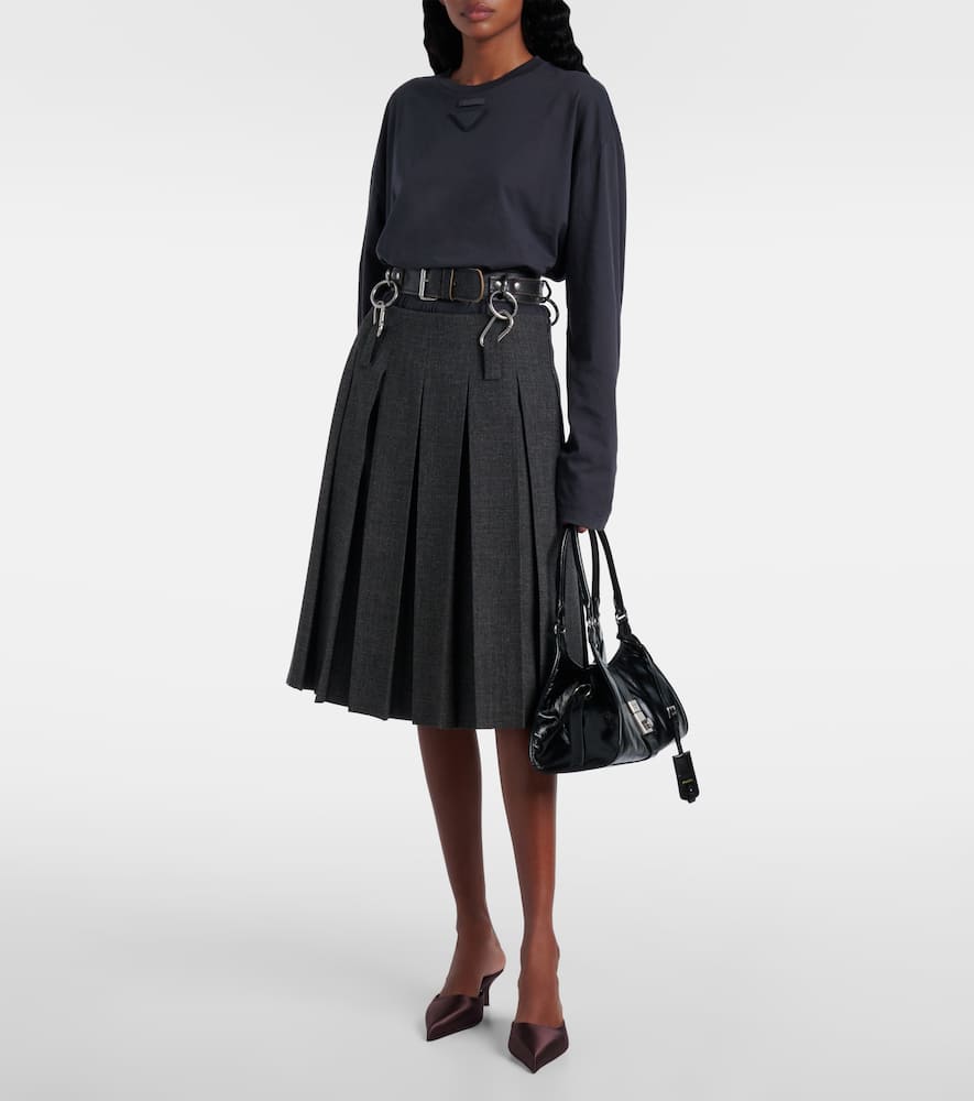 Prada Borsa Shopping Media In Pelle Nera Donna In Schwarz