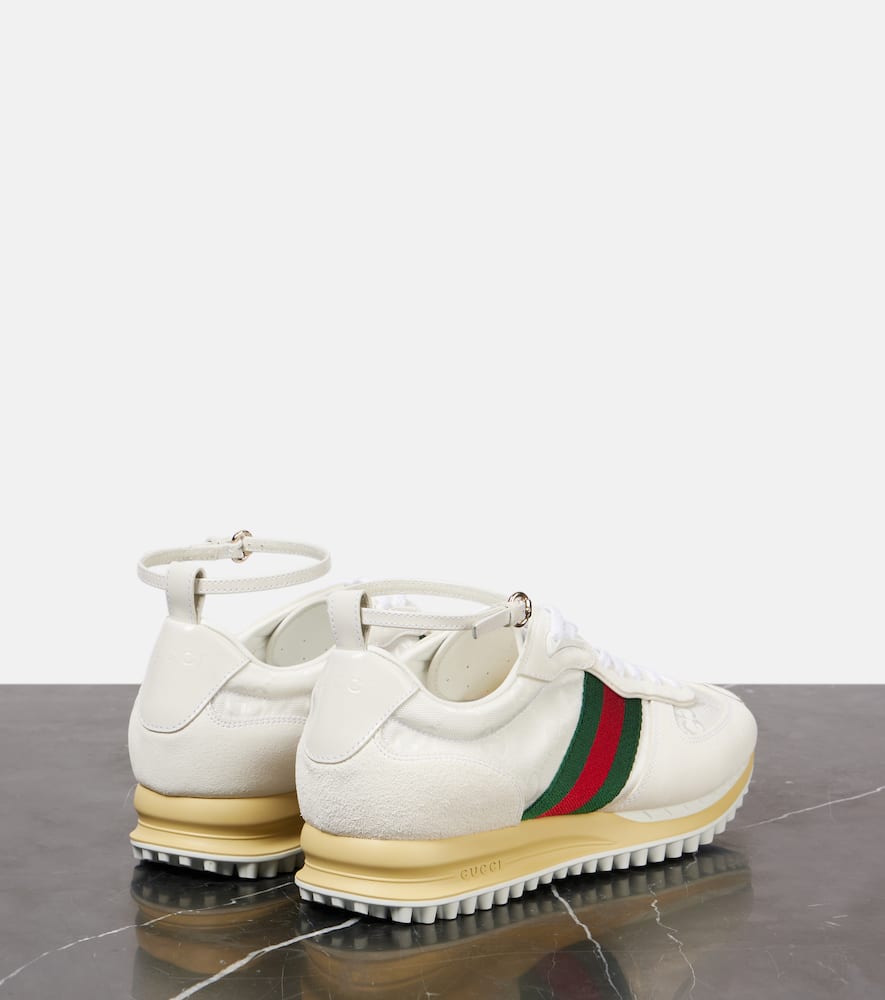 スニーカー Gucci White Gg Fabric And Suede Re-Motion Sn Gucci Women White Gg Fabric And Suede Re-motion Sneakers