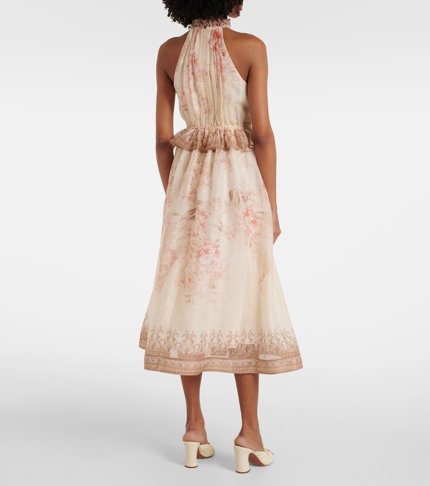 Zimmermann Illuminate Halter Midi Dress In Beige