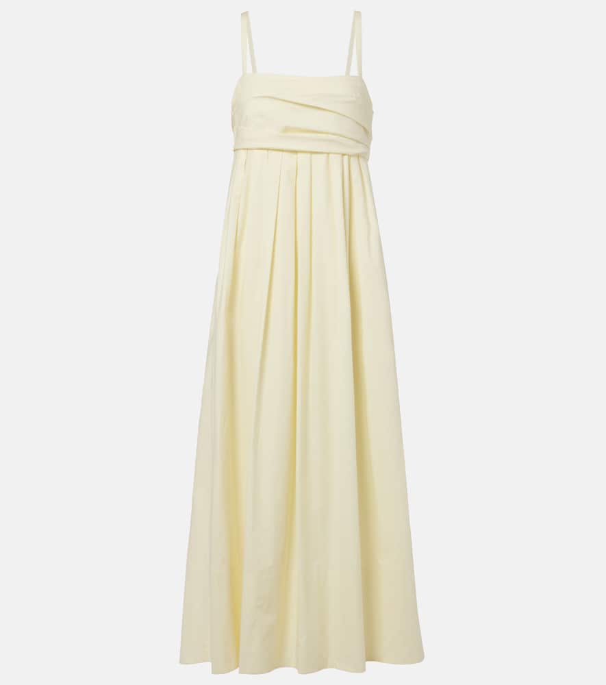Proenza Schouler Claudine Poplin Midi Dress In Yellow